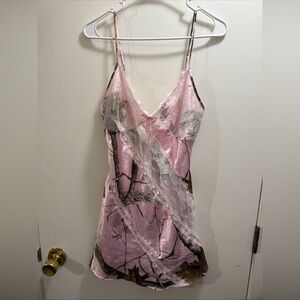 Black Widow Chemise   Pink Lace & Camo Chemise